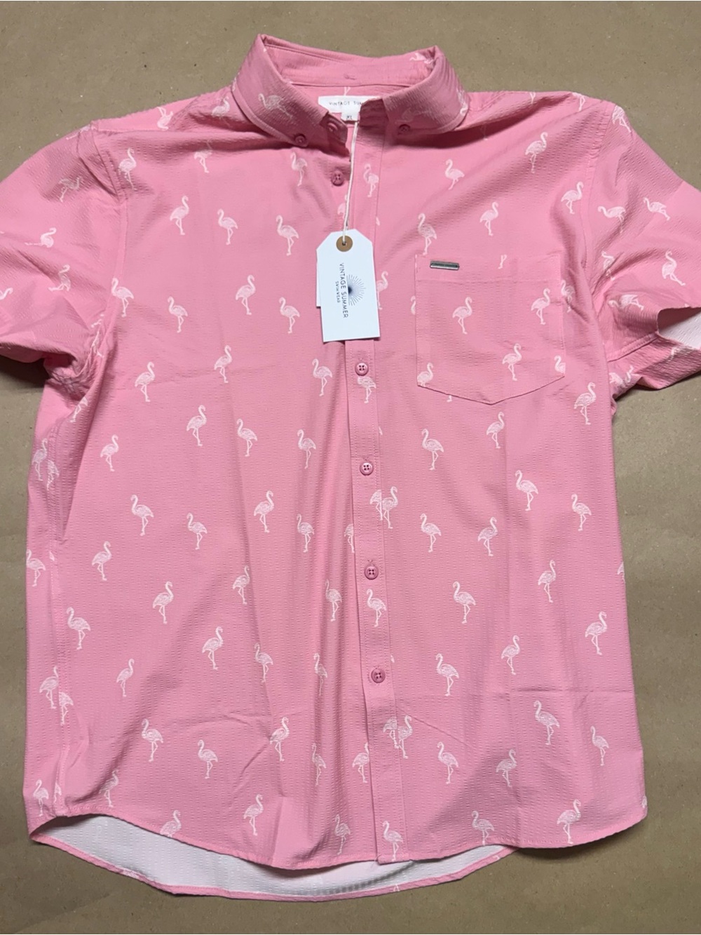 Vintage Summer Flamingo Pink Shirt XL Extra Large Rare NEW!